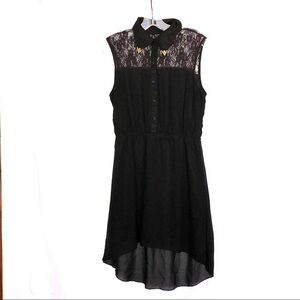 Indulge Black Sheer Lined Dress/Lace Women Medium